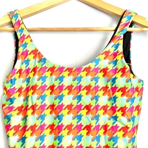 NEW Terez Rainbow Houndstooth One-piece Swim Wear US M - Picture 4 of 7